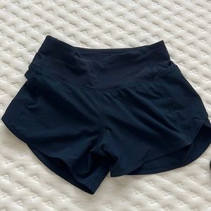 navy blue speed up shorts, 2.5 lululemon